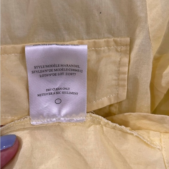 Theory yellow button down/up top long sleeve with pockets “marandel” - Picture 5 of 10